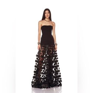 Bronx & Banco Harper Strapless Black Gown XS NWOT